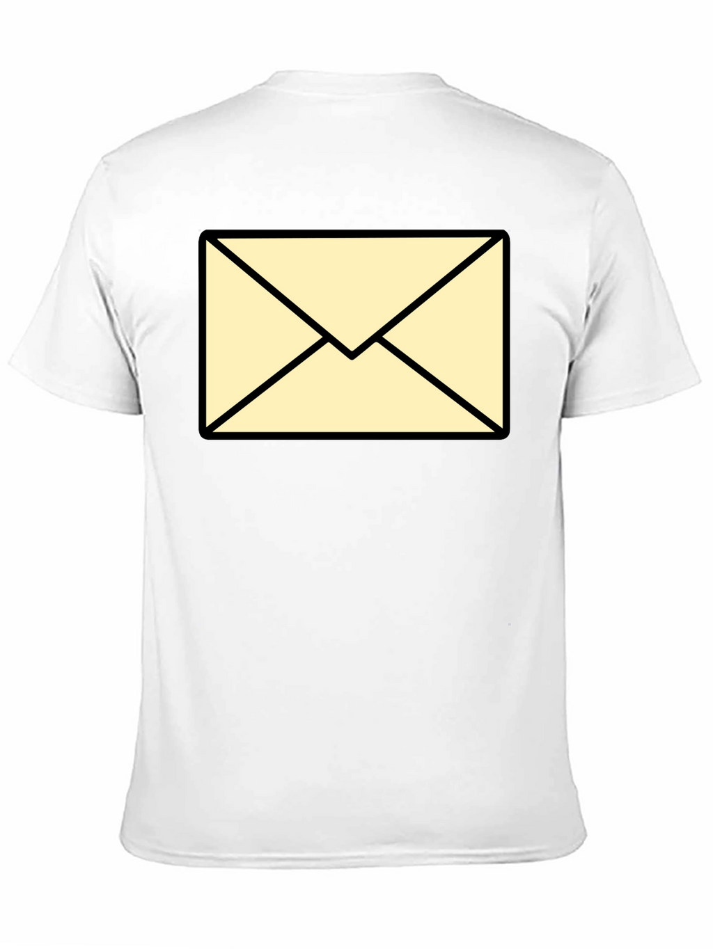 Mens Black T-Shirt with Envelope Graphic