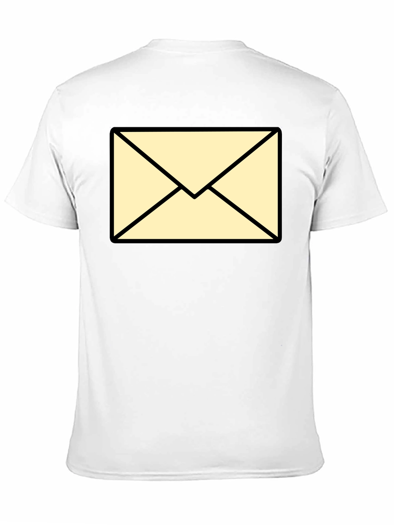 Mens Black T-Shirt with Envelope Graphic