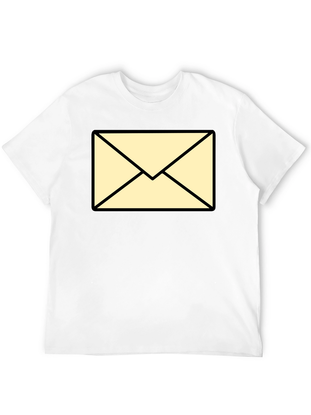 Mens Black T-Shirt with Envelope Graphic