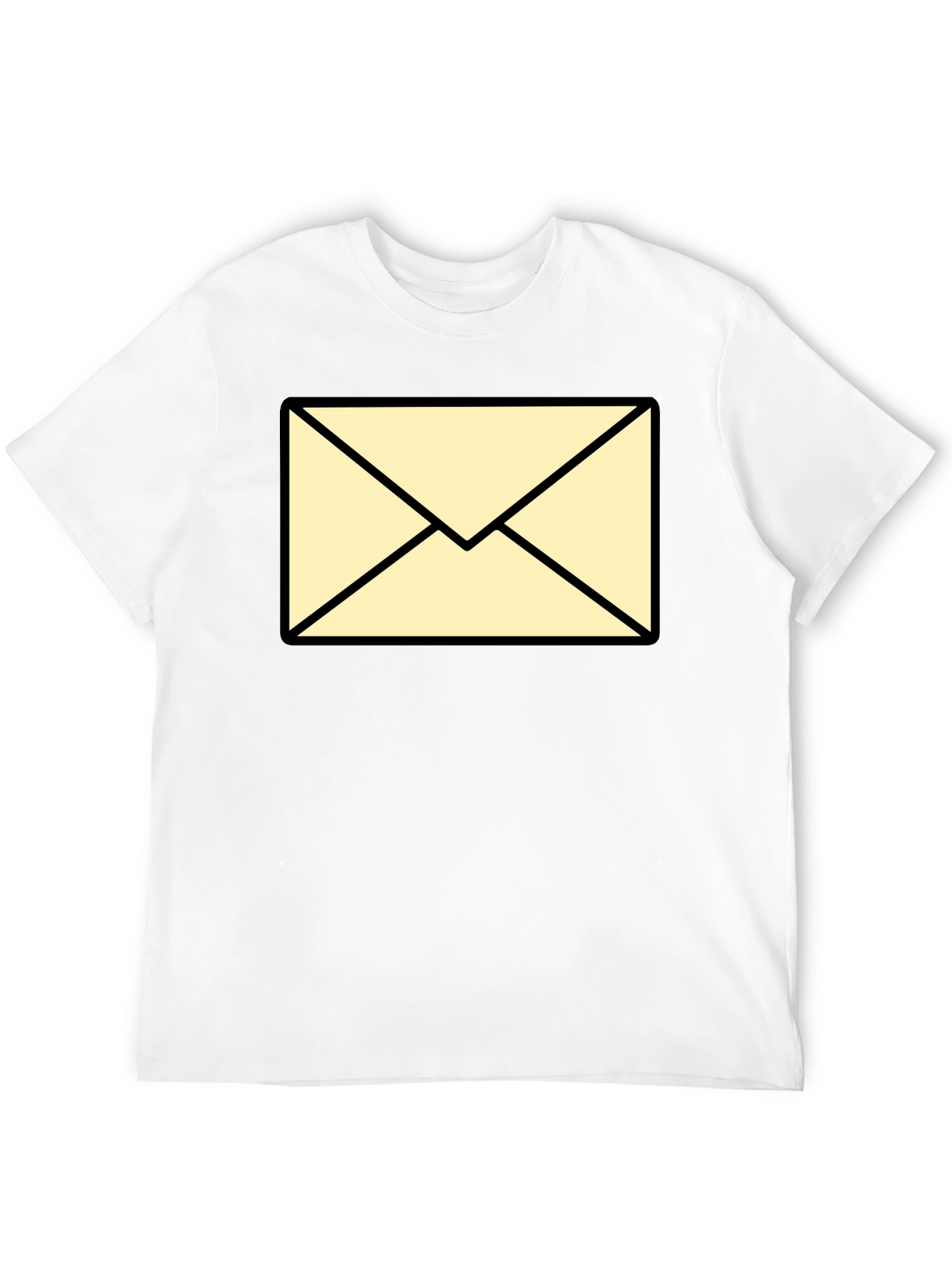 Mens Black T-Shirt with Envelope Graphic