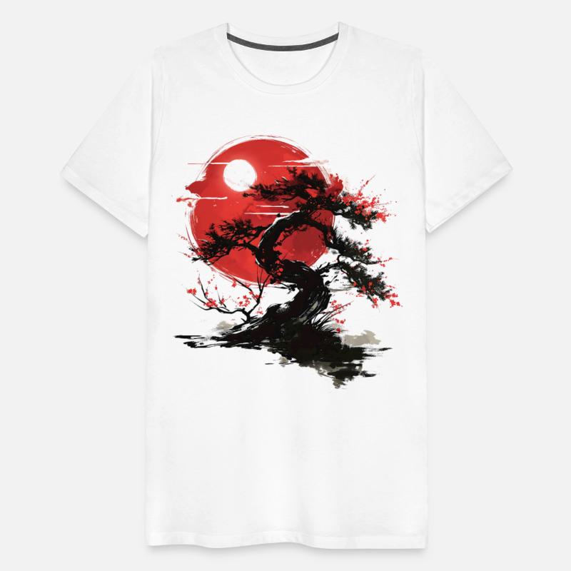 Japanese Tree Buddhism Red Moon Aesthetic