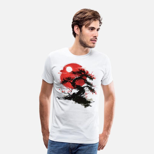 Japanese Tree Buddhism Red Moon Aesthetic