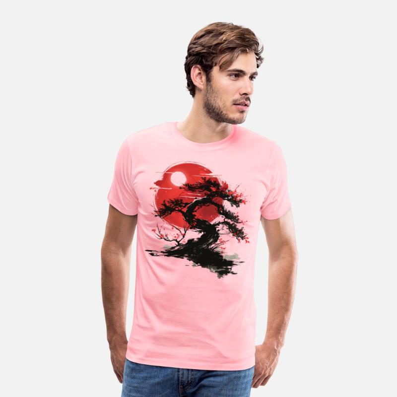 Japanese Tree Buddhism Red Moon Aesthetic