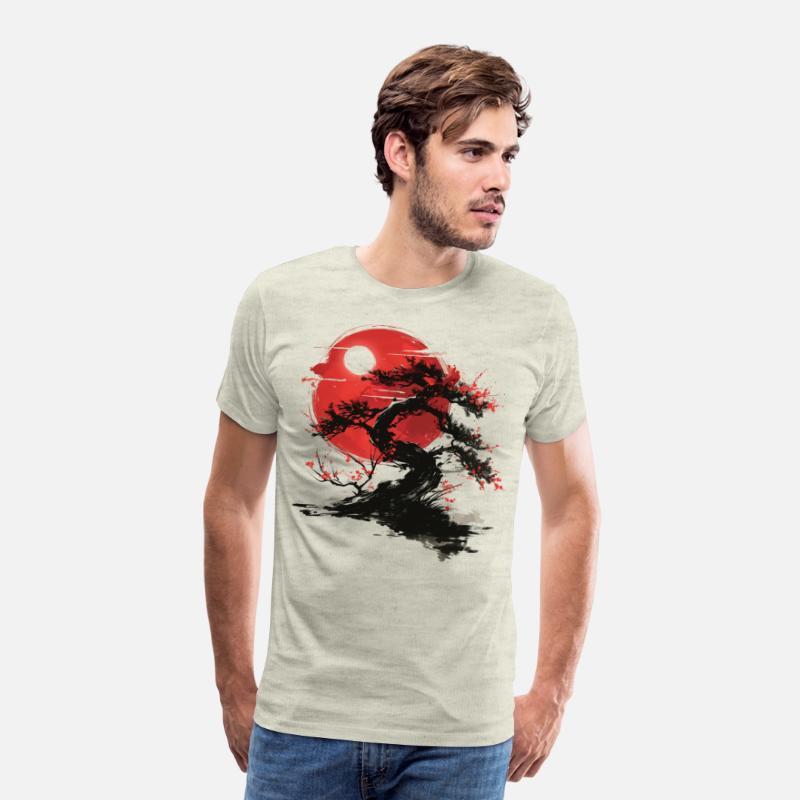 Japanese Tree Buddhism Red Moon Aesthetic