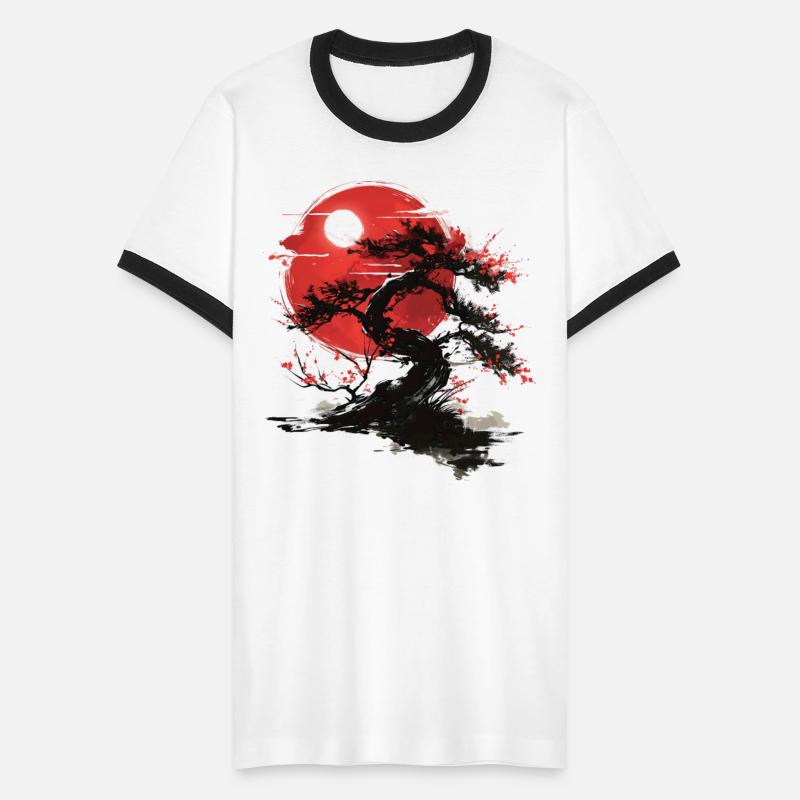 Japanese Tree Buddhism Red Moon Aesthetic