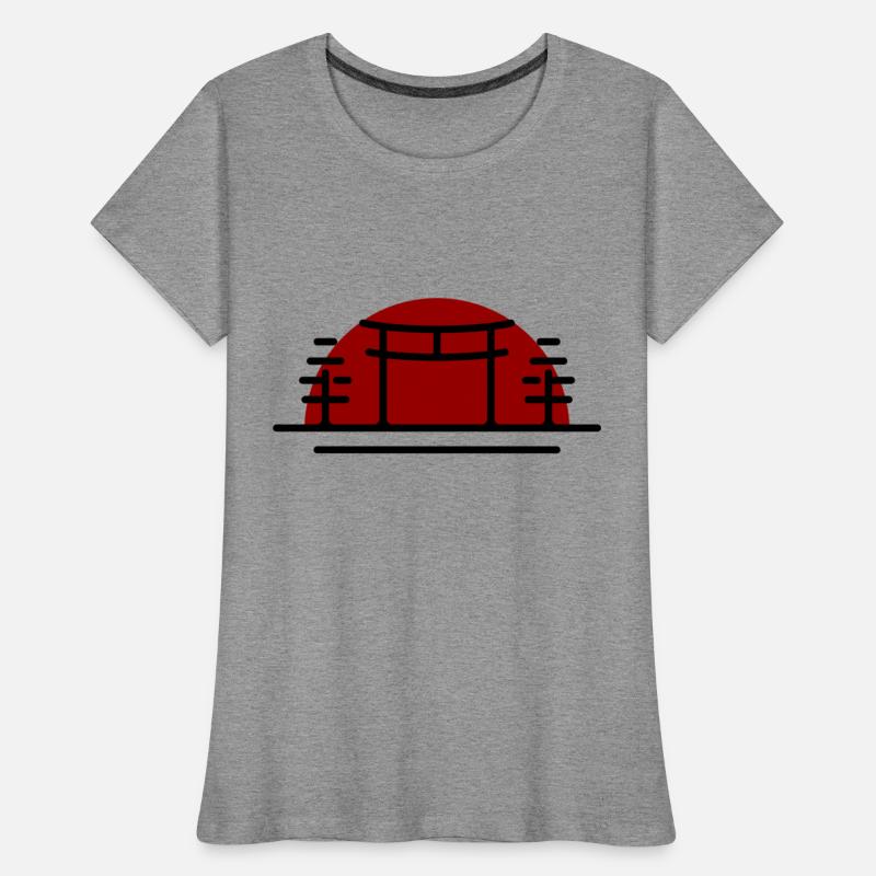 Japanisches Tor, Tori Gate mit roter Sonne