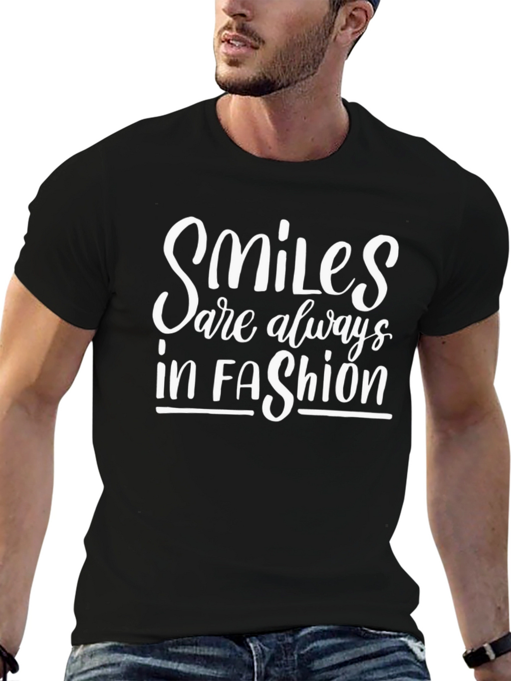 Smiles Are Always In Fashion Black T-Shirt