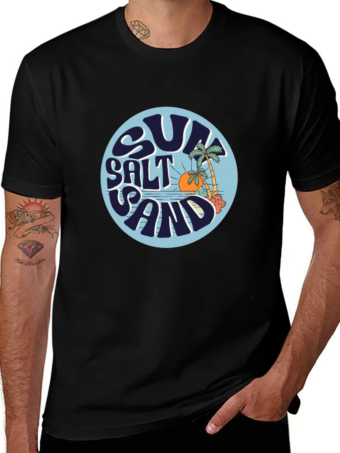 Sun Salt Sand Graphic Tee - Black