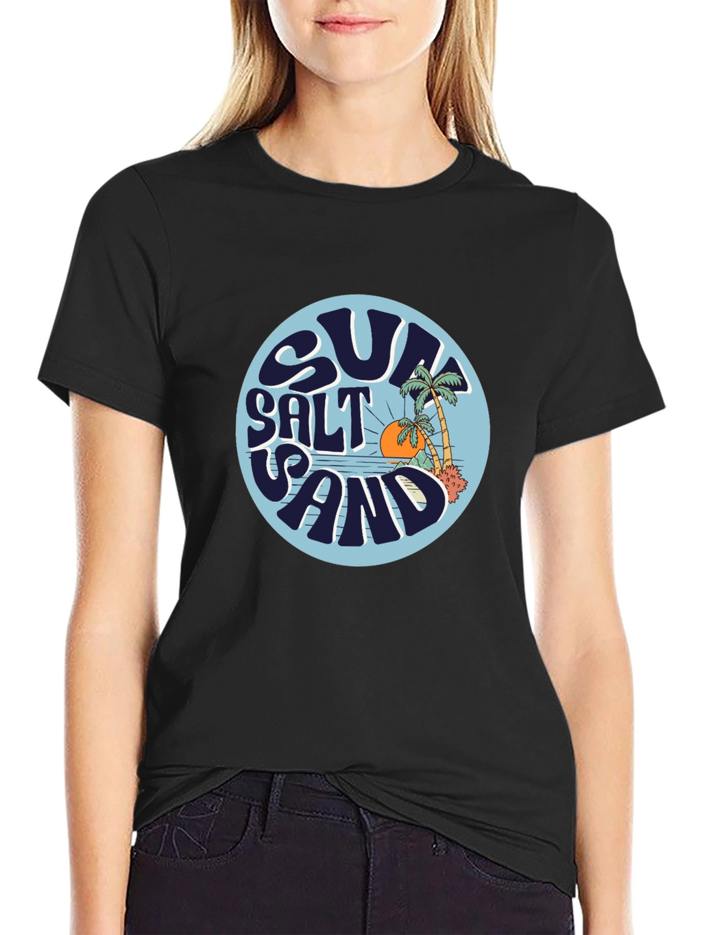 Sun Salt Sand Graphic Tee - Black