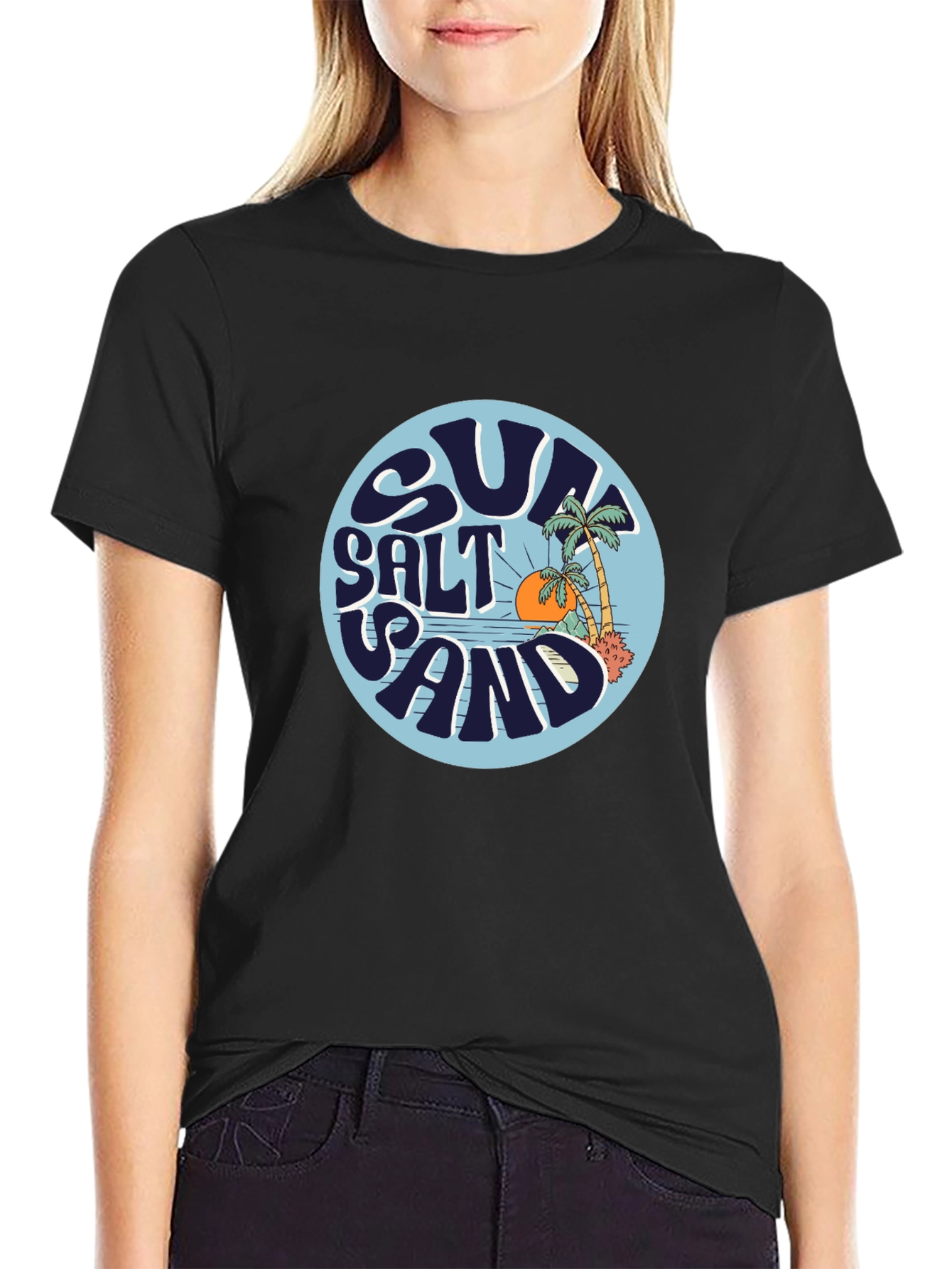 Sun Salt Sand Graphic Tee - Black