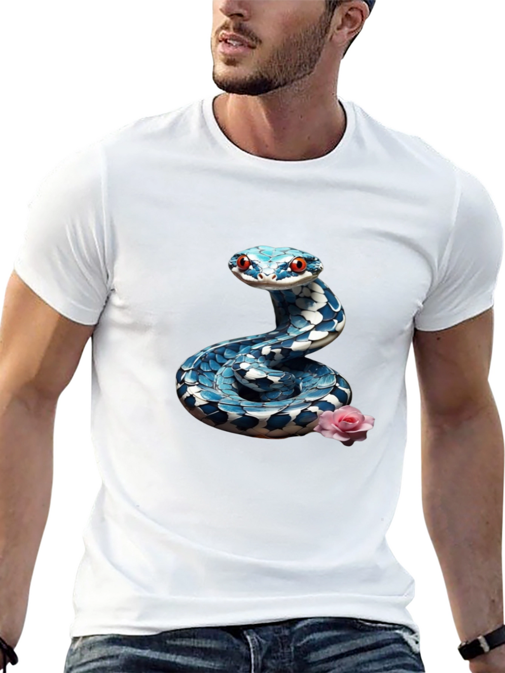 Snake & Rose Graphic Tee - Cool Print Shirt