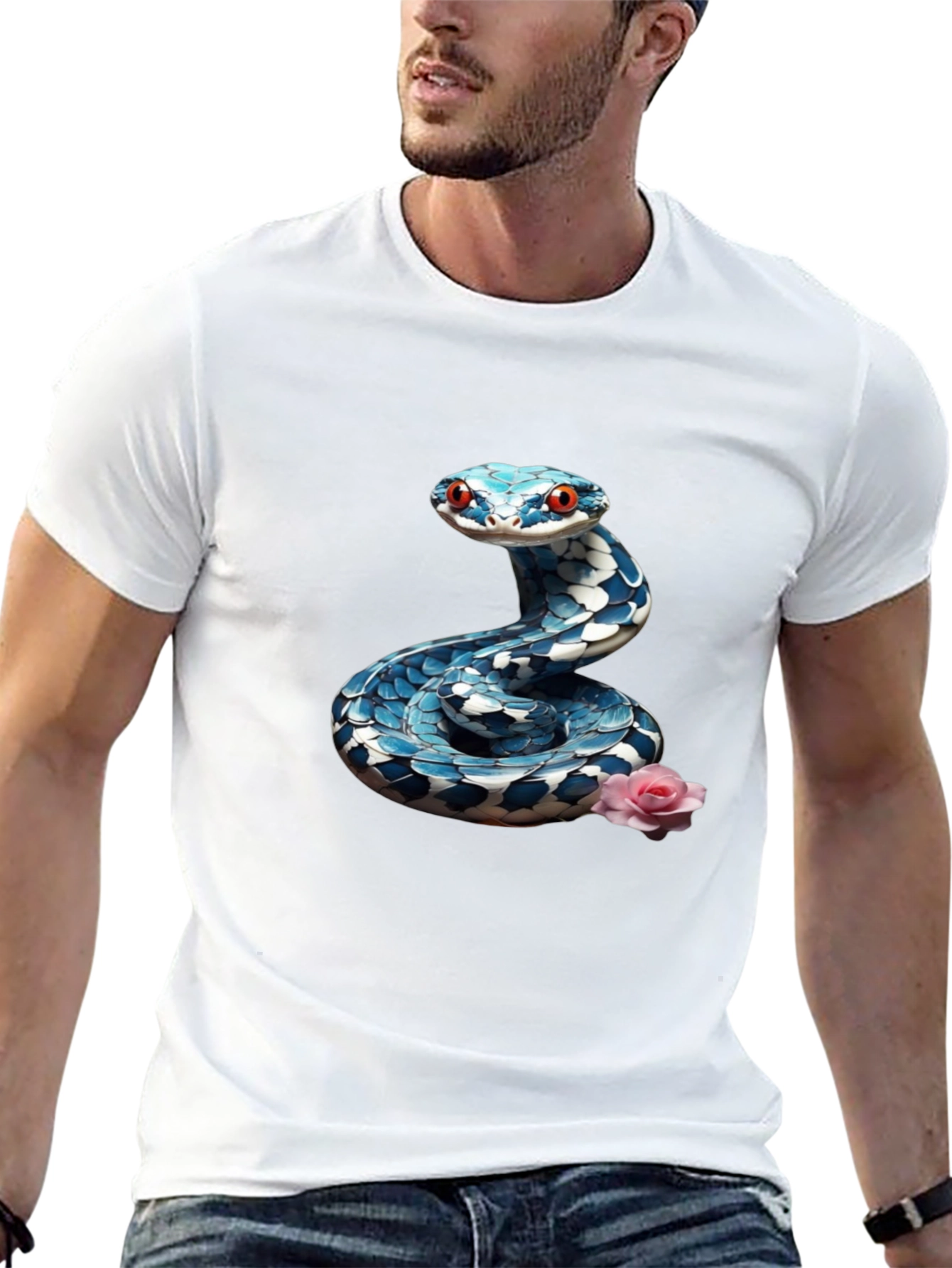 Snake & Rose Graphic Tee - Cool Print Shirt