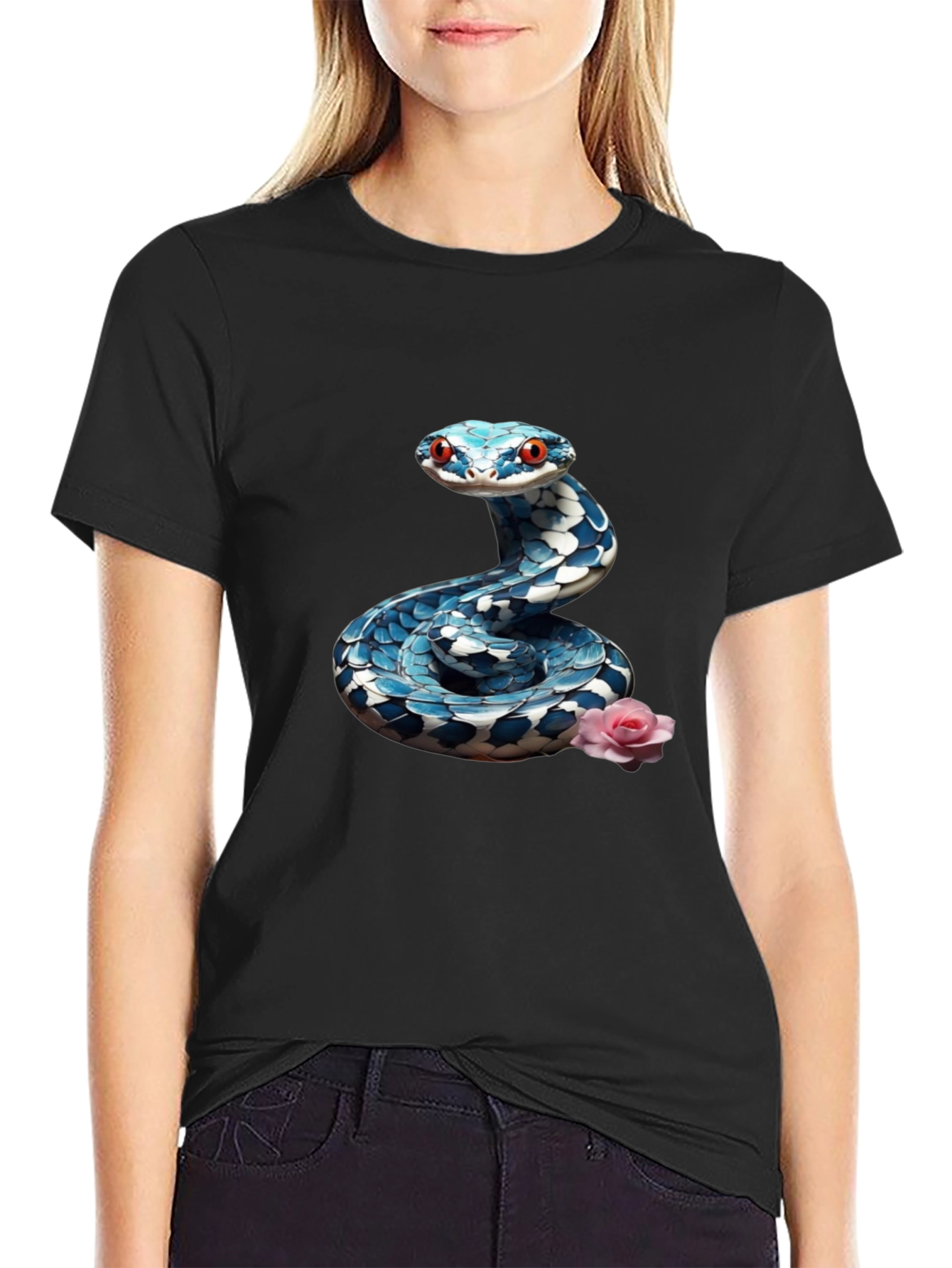 Snake & Rose Graphic Tee - Cool Print Shirt