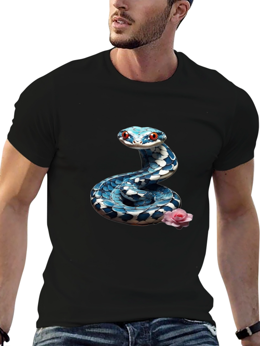 Snake & Rose Graphic Tee - Cool Print Shirt
