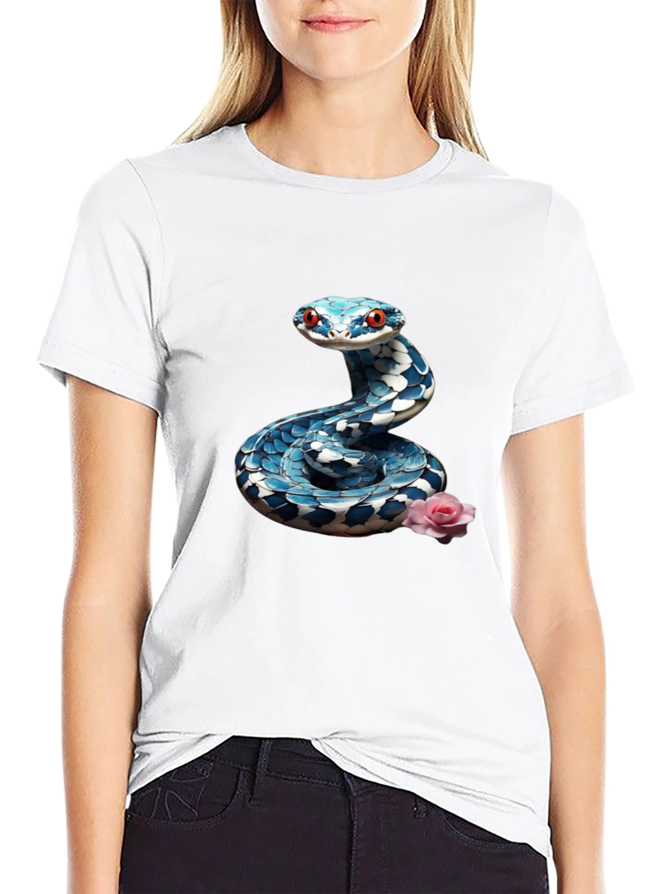 Snake & Rose Graphic Tee - Cool Print Shirt