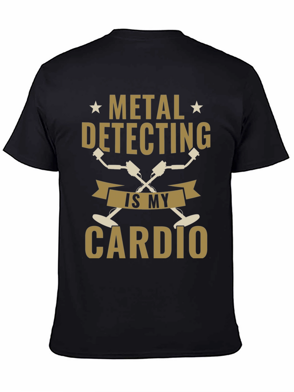 Metal Detecting Cardio Black T-Shirt