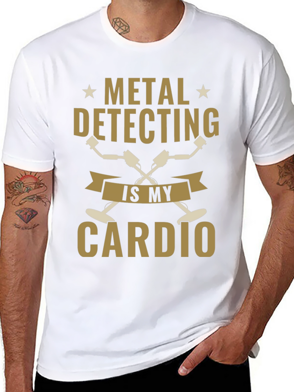 Metal Detecting Cardio Black T-Shirt