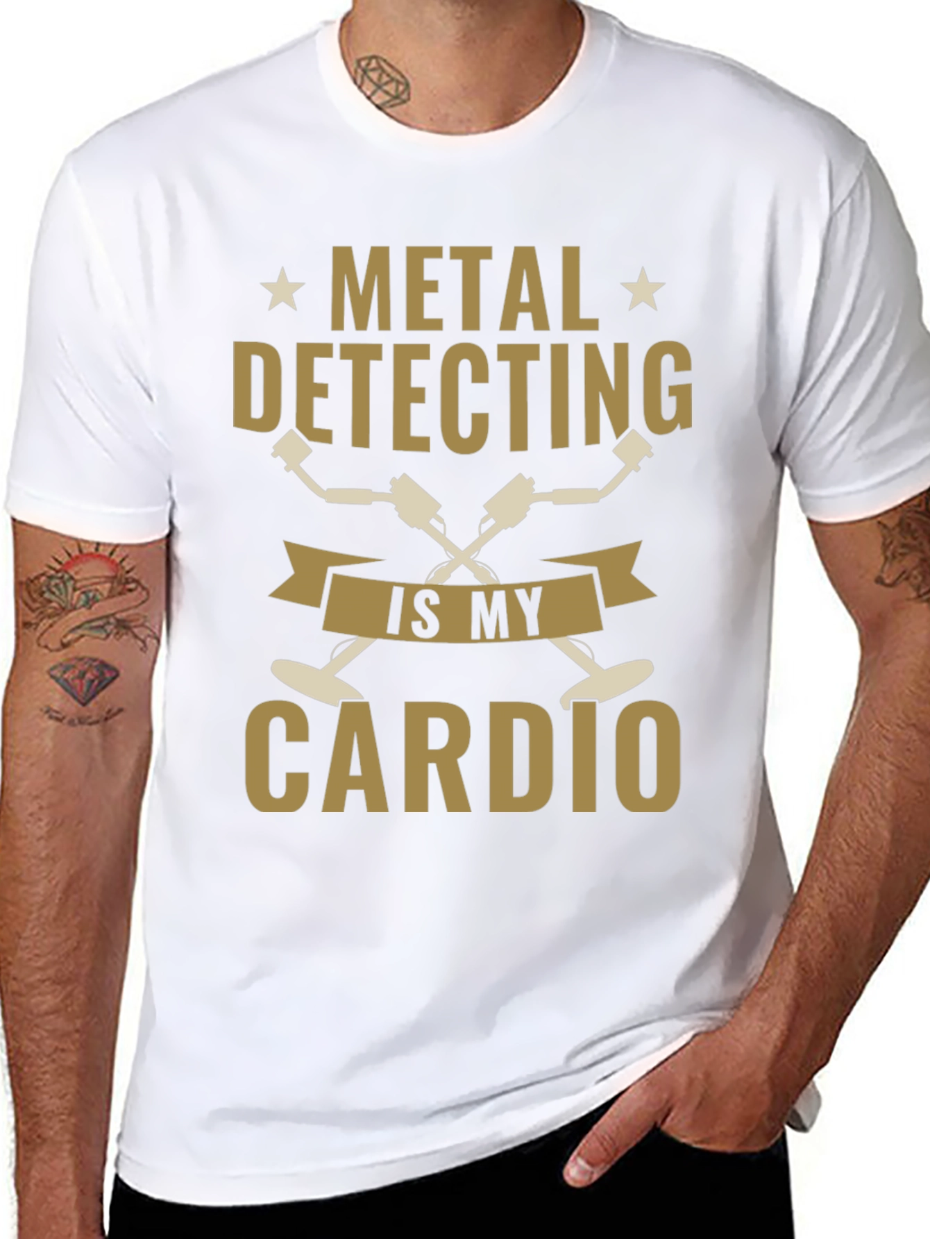 Metal Detecting Cardio Black T-Shirt