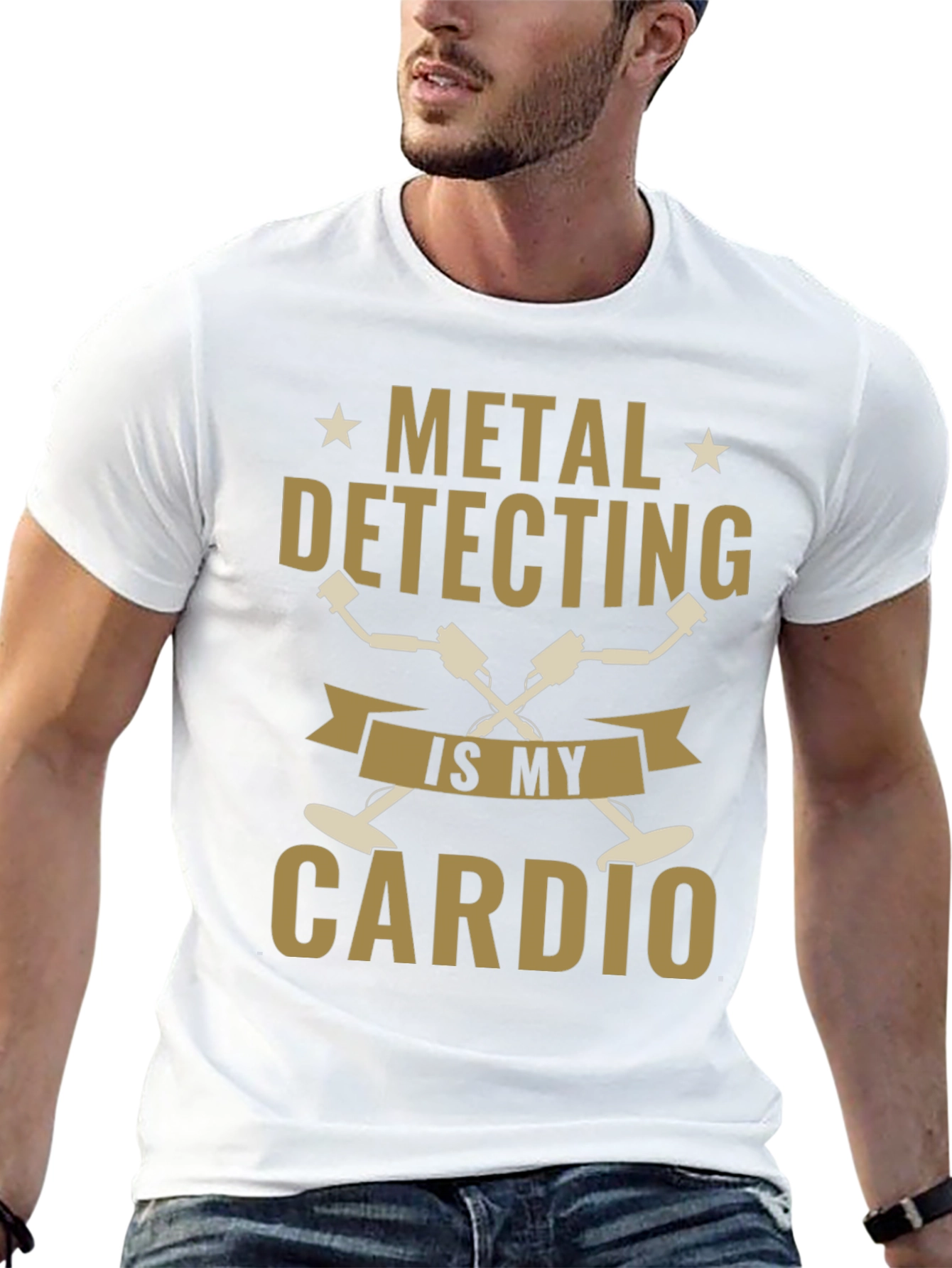 Metal Detecting Cardio Black T-Shirt