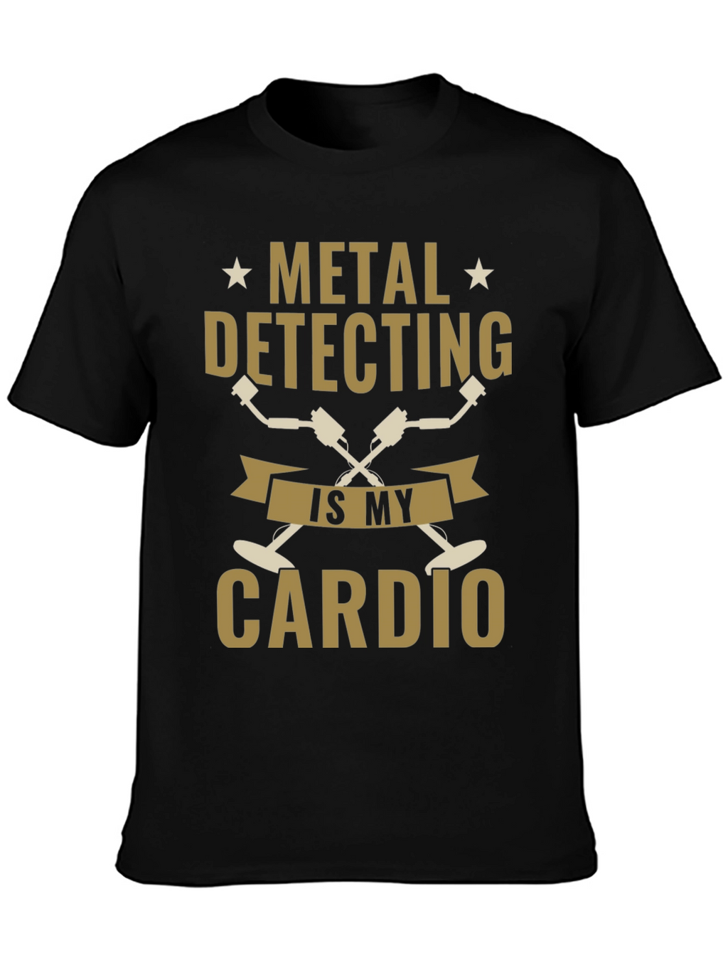 Metal Detecting Cardio Black T-Shirt