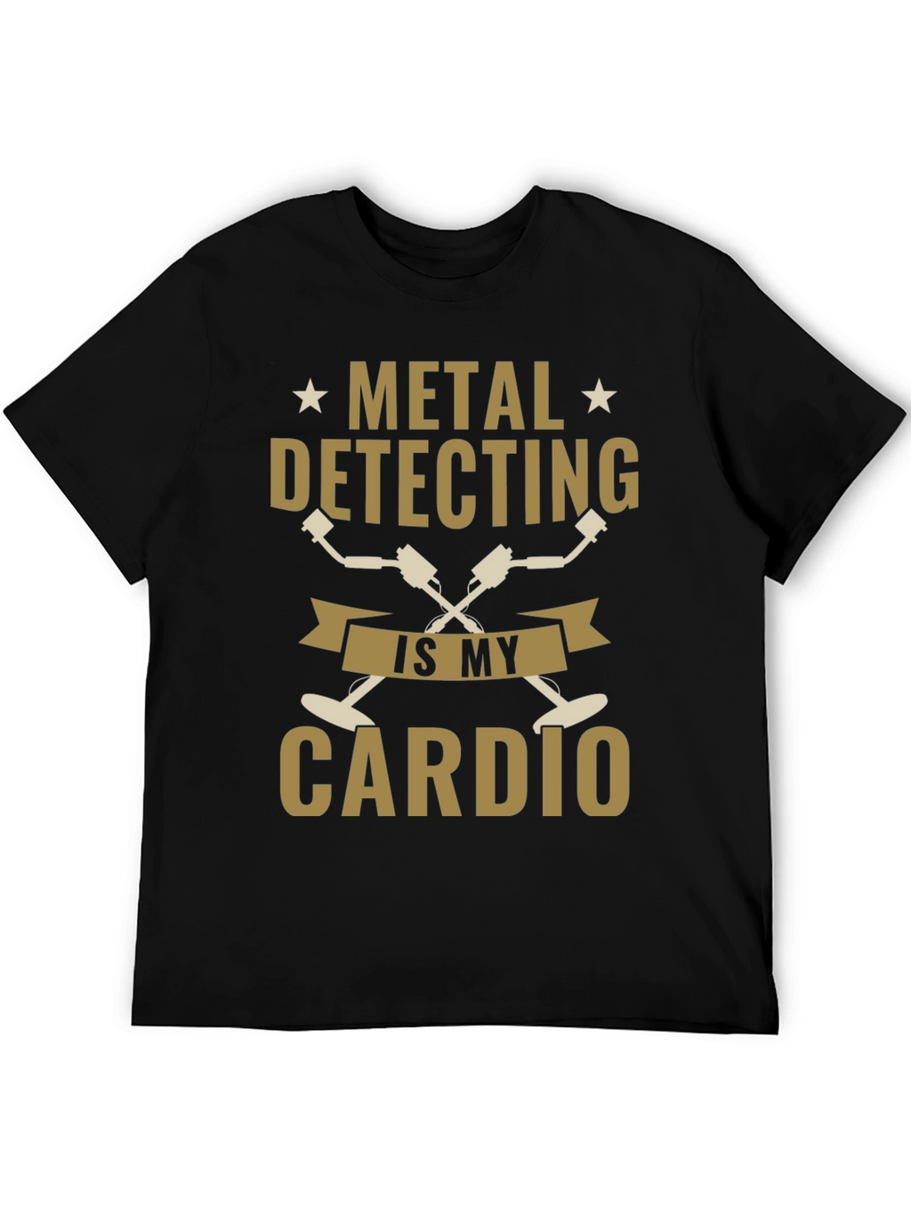 Metal Detecting Cardio Black T-Shirt