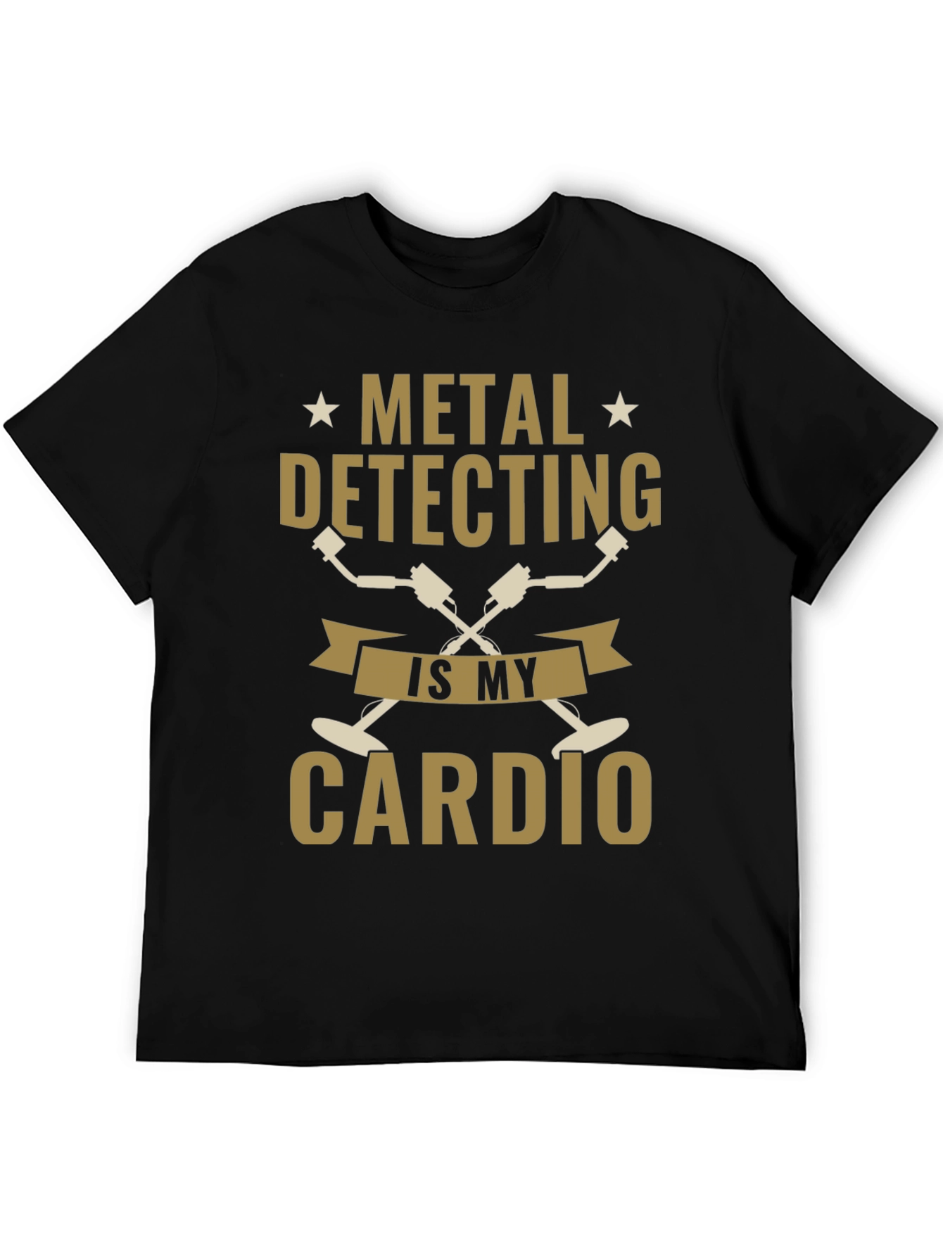 Metal Detecting Cardio Black T-Shirt