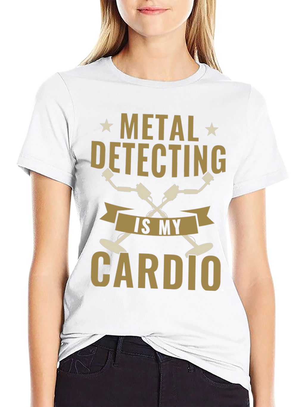 Metal Detecting Cardio Black T-Shirt
