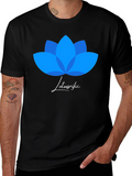 Lotusrific Black T-Shirt - Blue Lotus Design