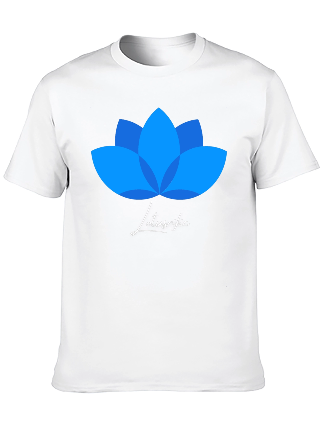 Lotusrific Black T-Shirt - Blue Lotus Design