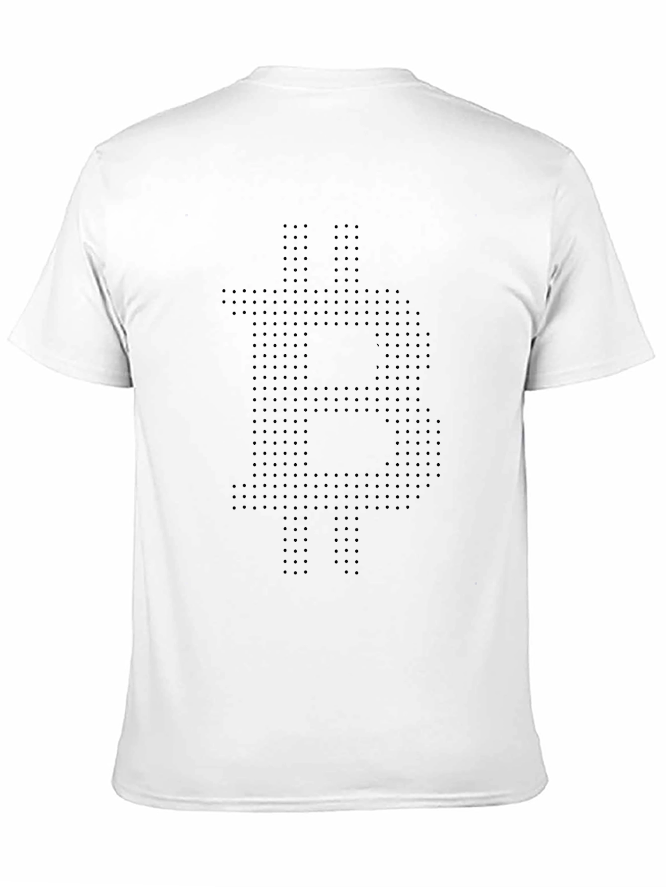 Bitcoin Dot Pattern Black T-Shirt