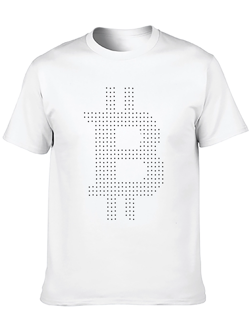 Bitcoin Dot Pattern Black T-Shirt