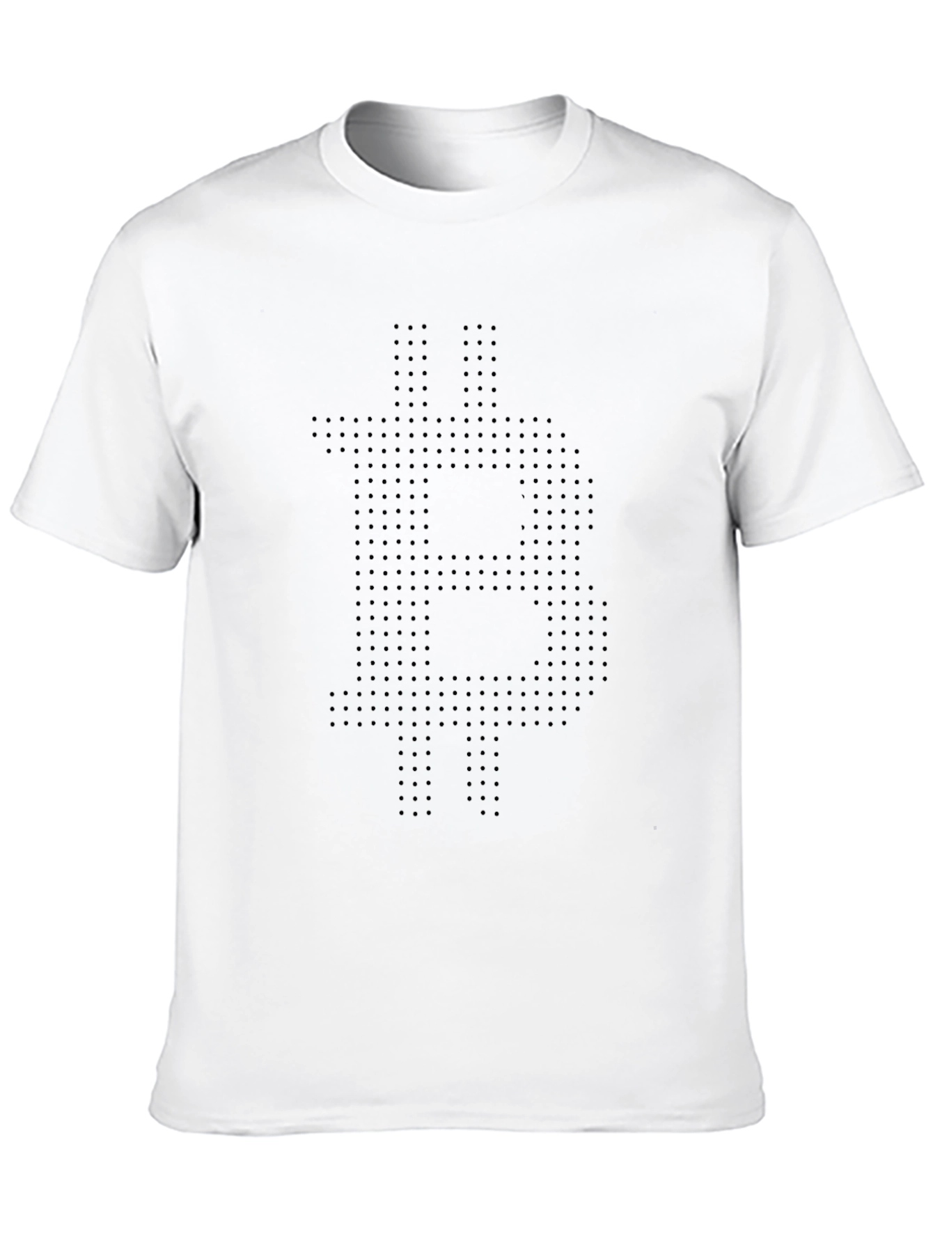Bitcoin Dot Pattern Black T-Shirt