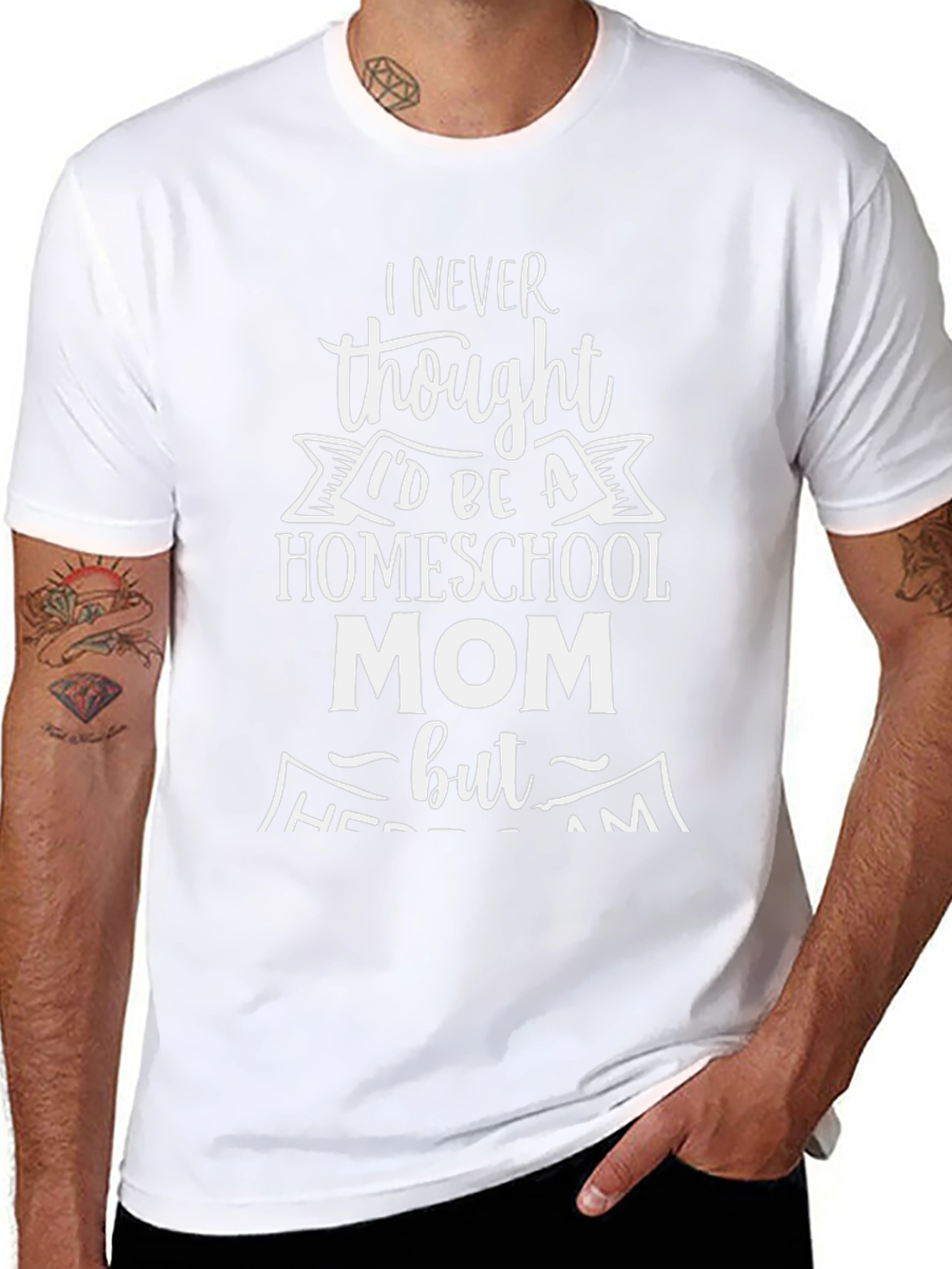 Homeschool Mom Graphic Tee - Never Thought Id Be