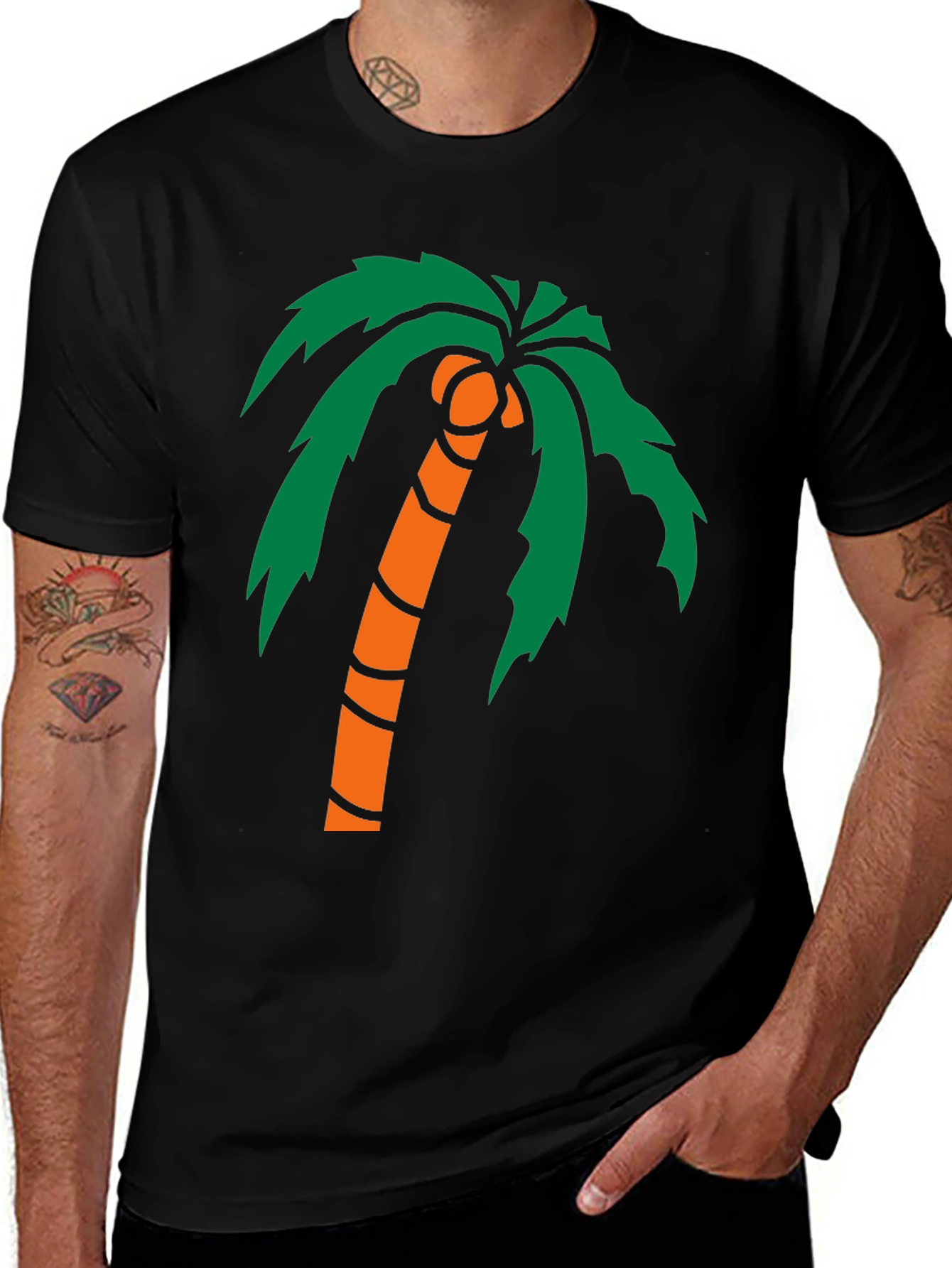 Palm Tree Graphic Black T-Shirt