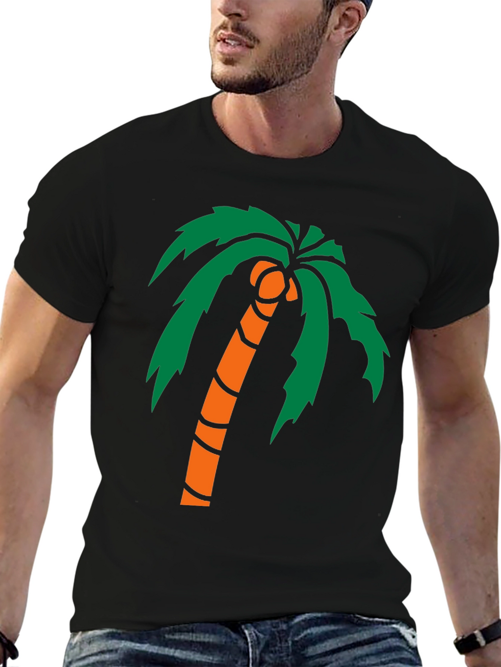 Palm Tree Graphic Black T-Shirt