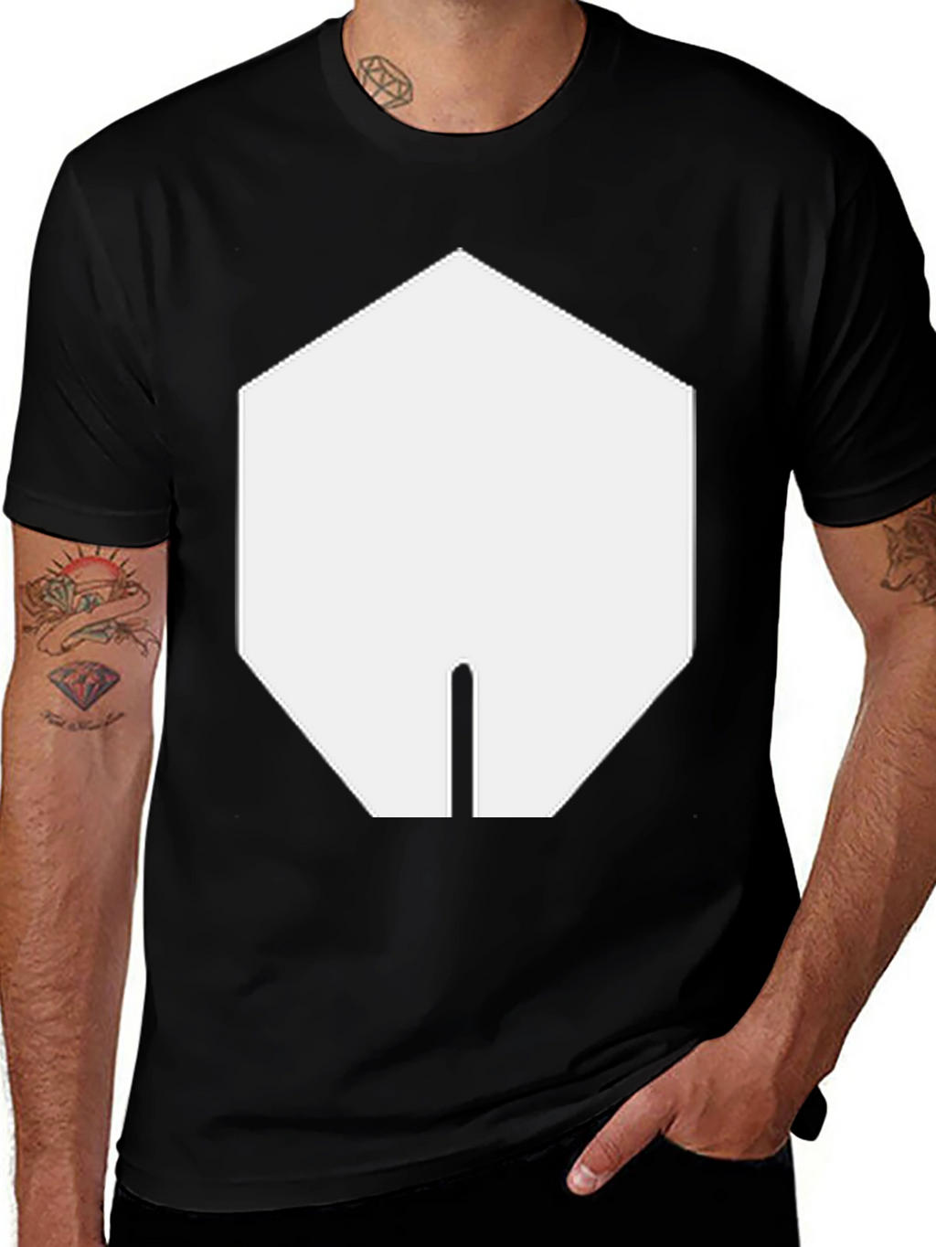 Geometric Graphic Tee - Black