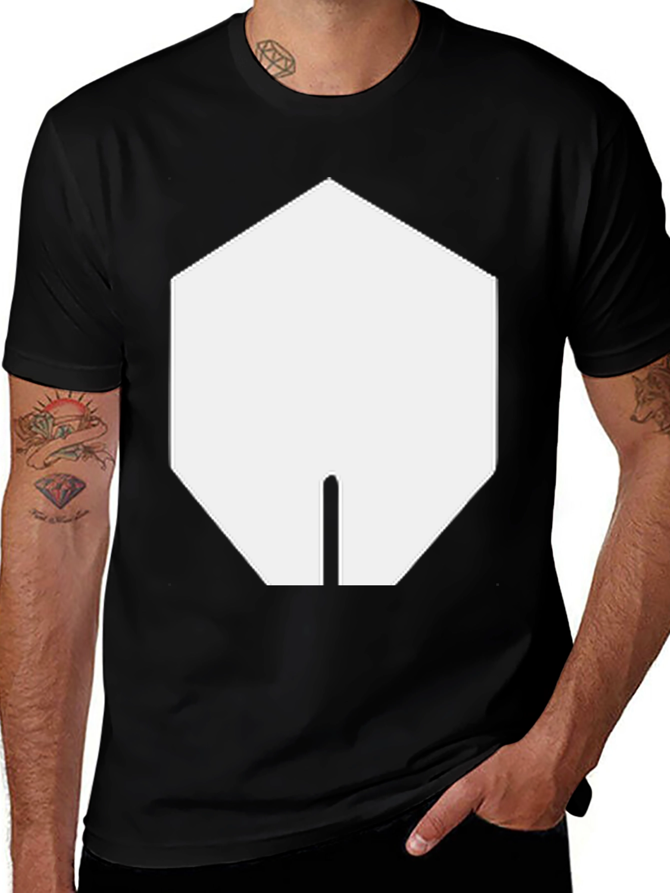 Geometric Graphic Tee - Black