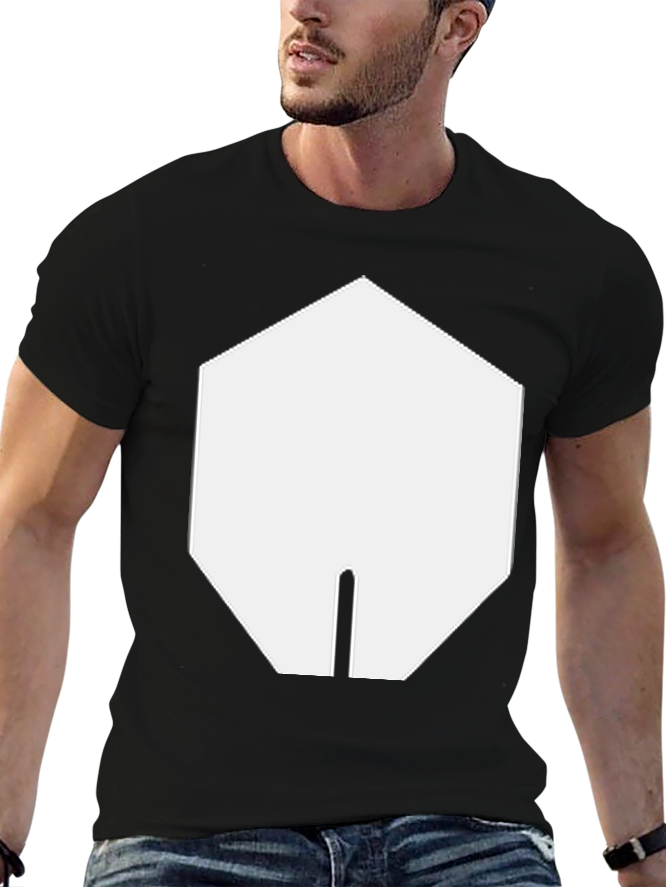 Geometric Graphic Tee - Black