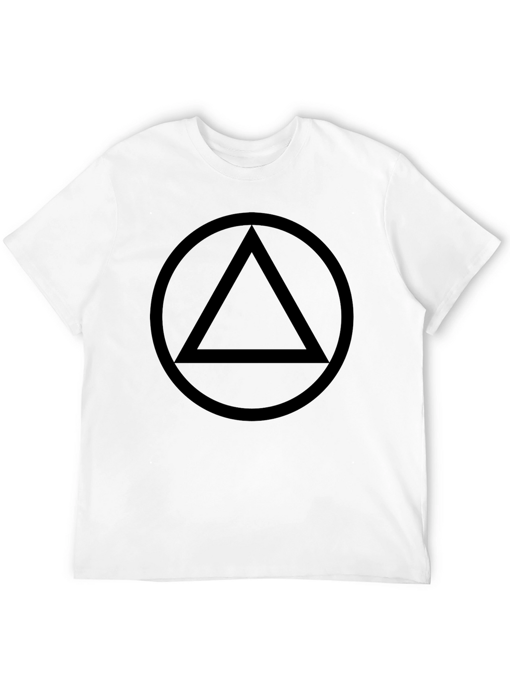 Minimalist Circle Triangle Graphic Tee - Black