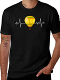 Balloon Heartbeat Graphic Tee - Soft Cotton Blend Shirt