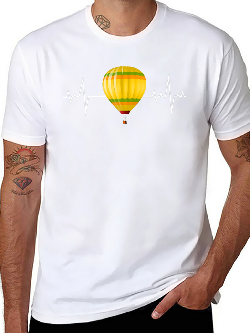 Balloon Heartbeat Graphic Tee - Soft Cotton Blend Shirt