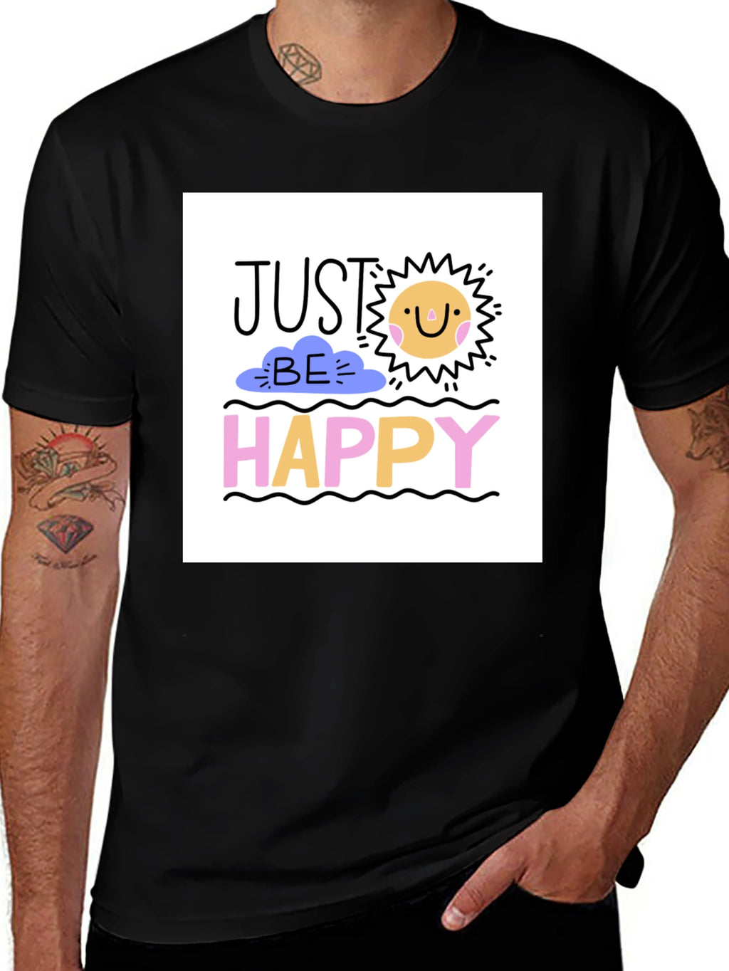 Just Be Happy Graphic Tee - Stylish Comfort