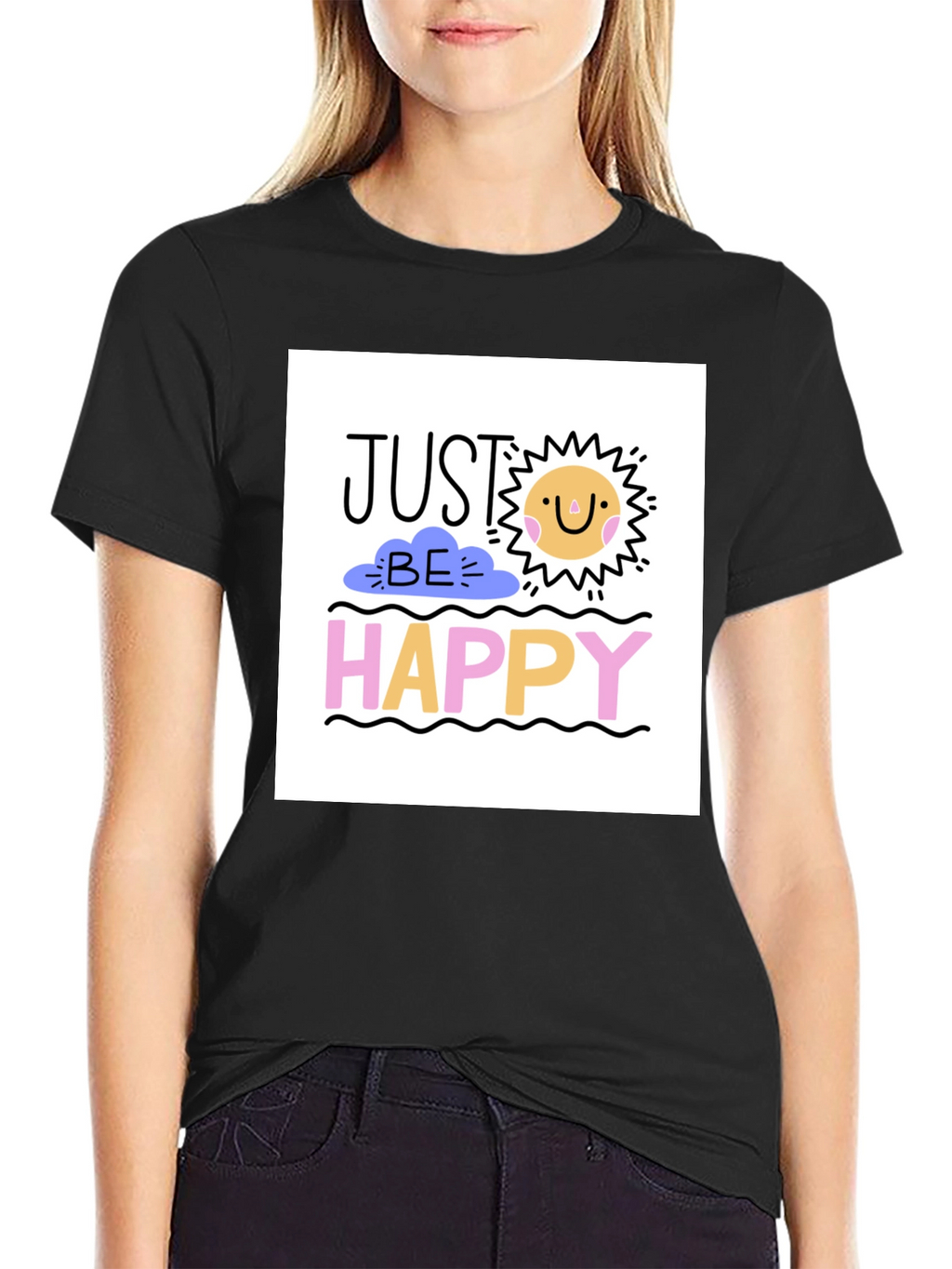 Just Be Happy Graphic Tee - Stylish Comfort