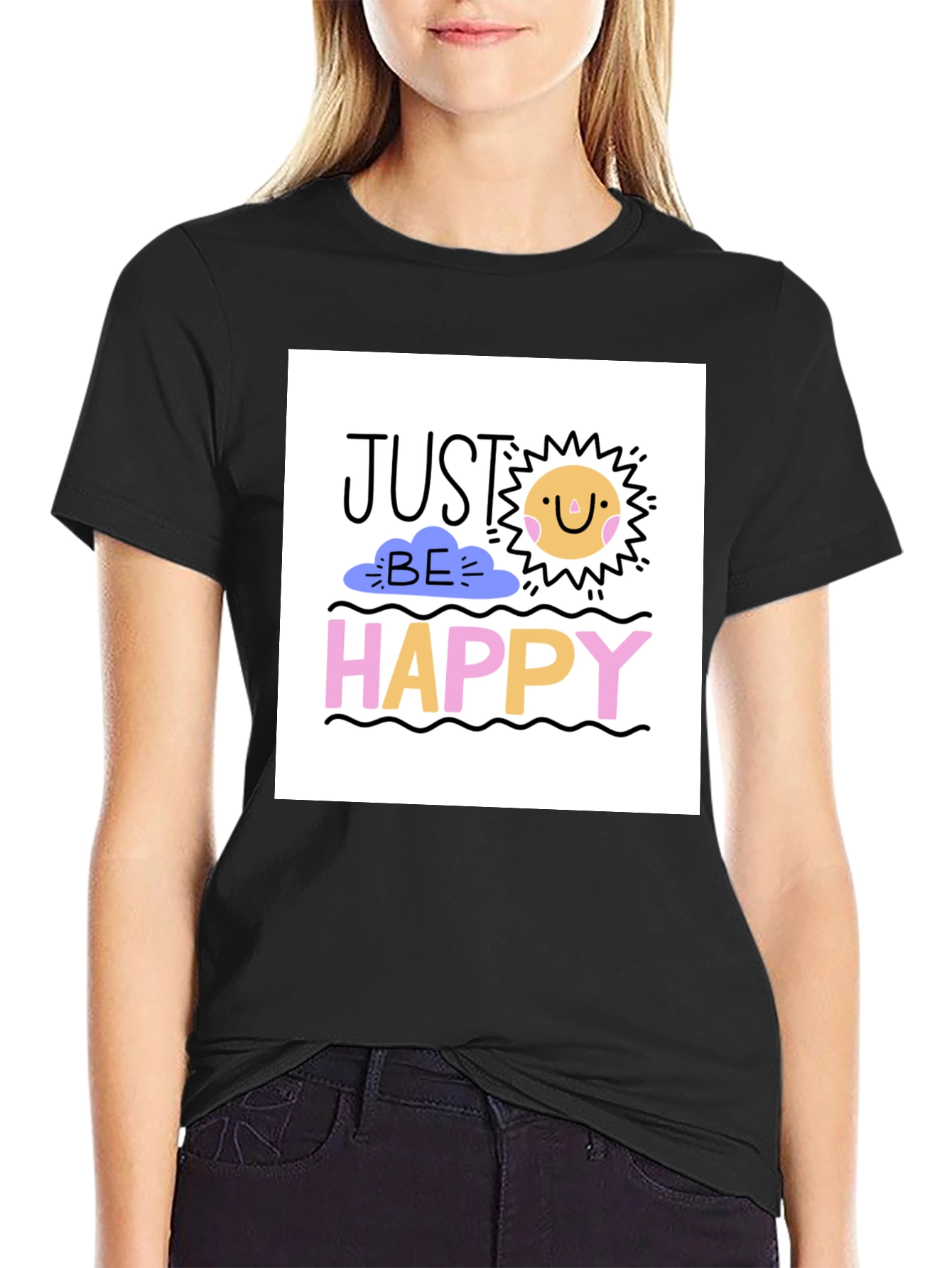 Just Be Happy Graphic Tee - Stylish Comfort