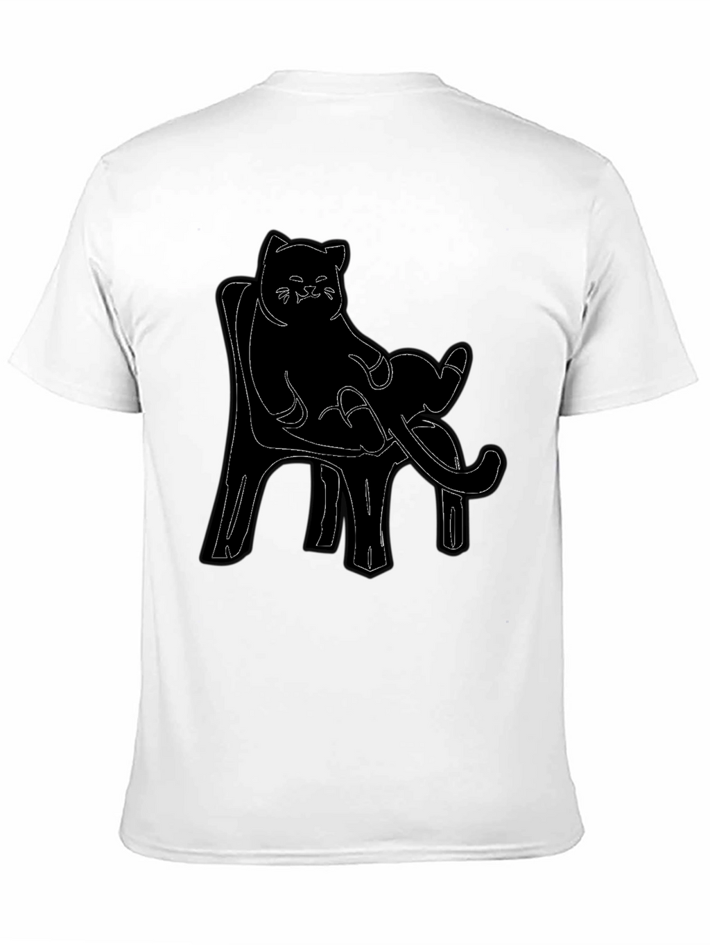 Cat on Chair Graphic Tee - Black