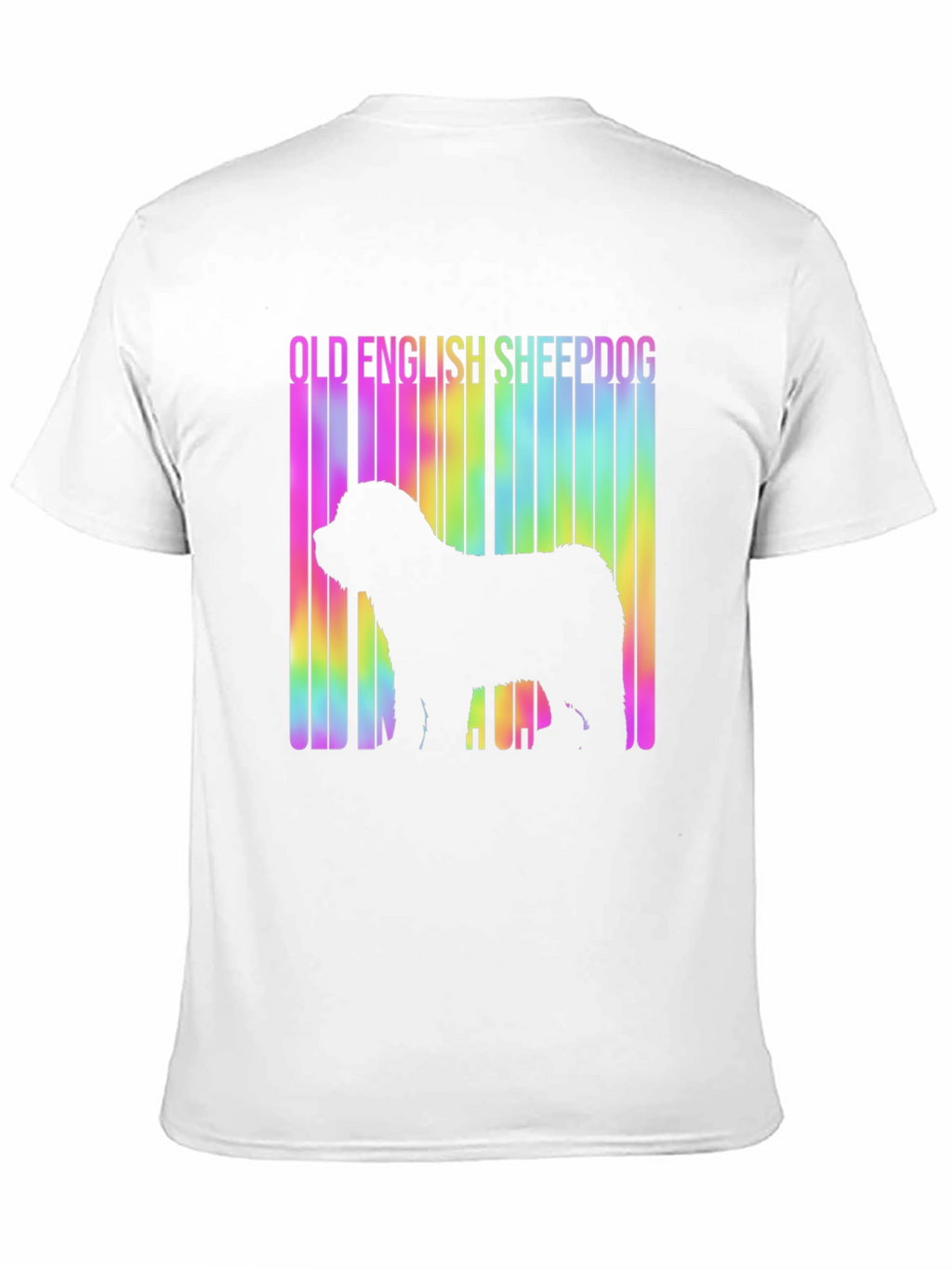 Old English Sheepdog Rainbow Barcode T-Shirt – Dog Lover Graphic Tee