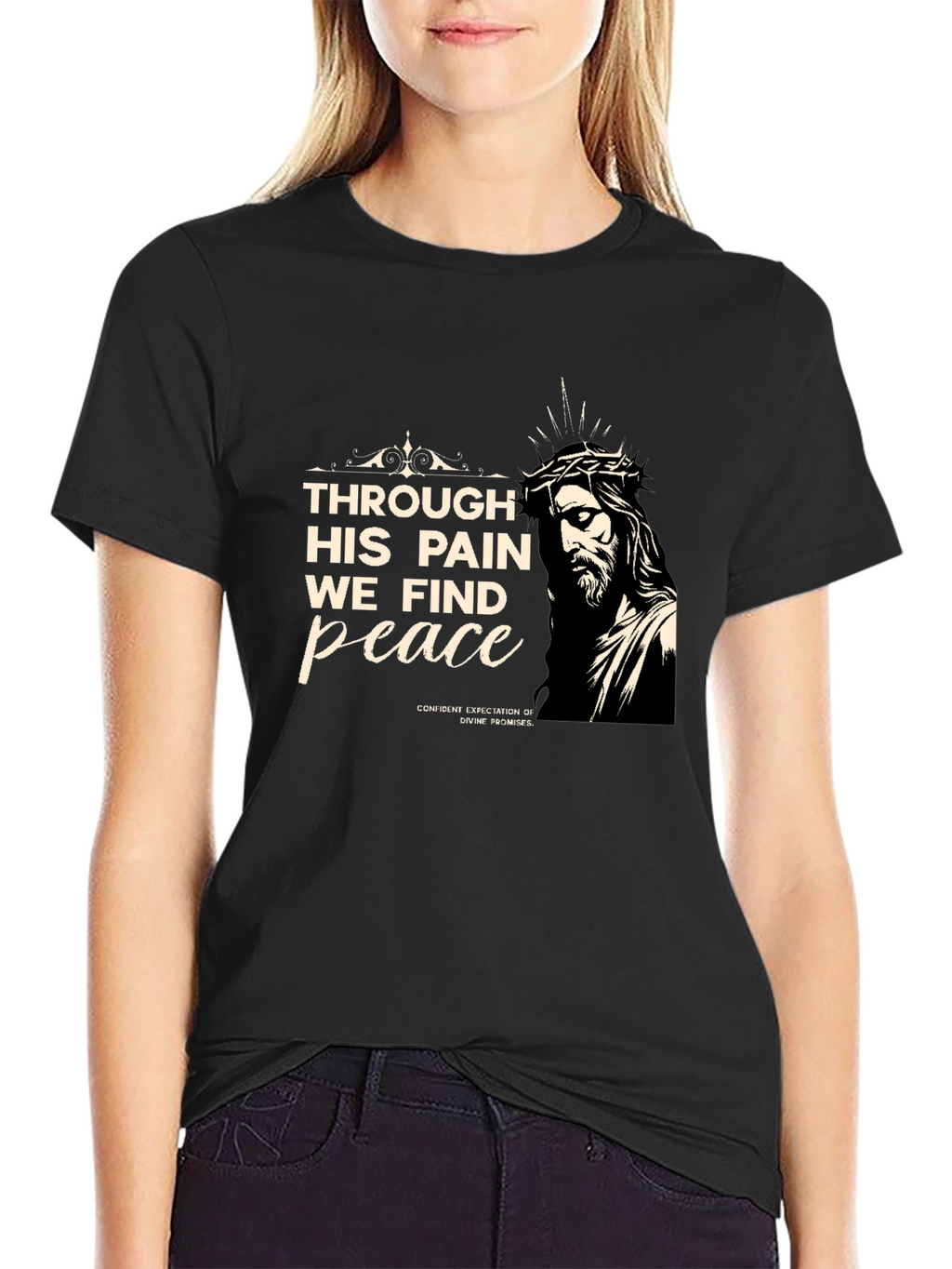 Faith-Inspired Tee: Through His Pain We Find Peace
