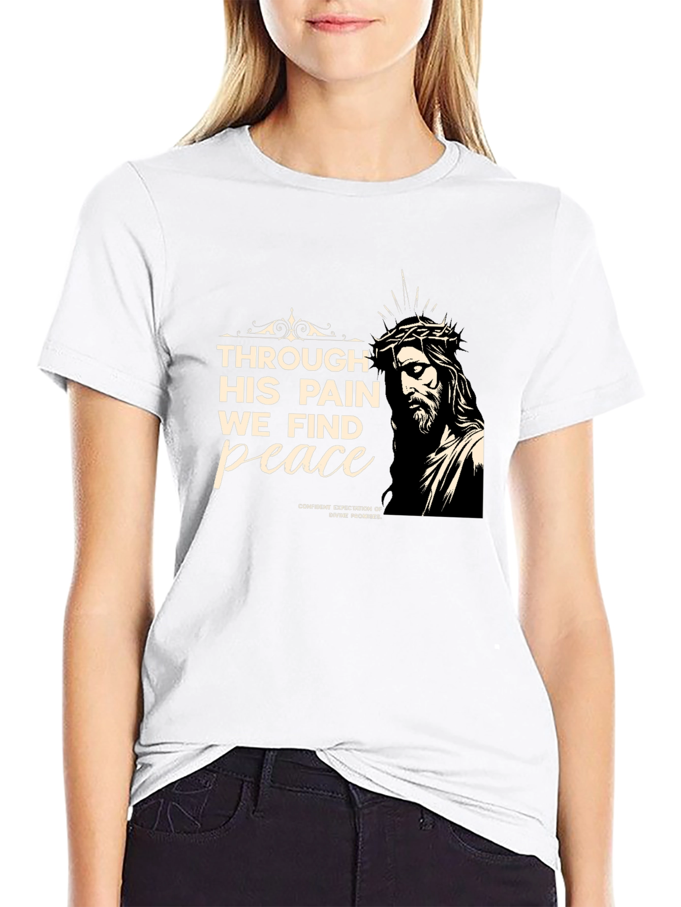 Faith-Inspired Tee: Through His Pain We Find Peace