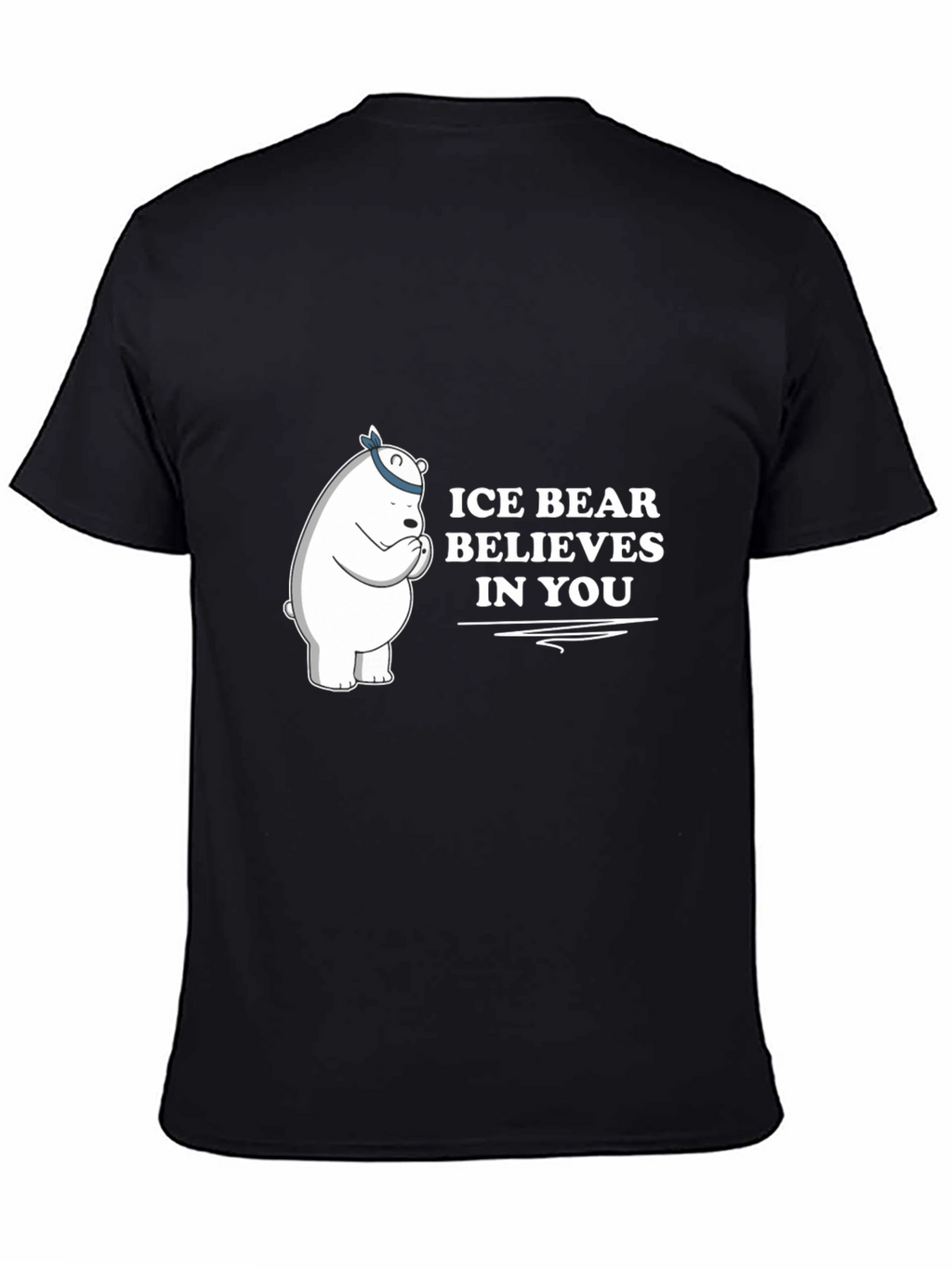 Ice Bear Believes In You Graphic Tee - Black