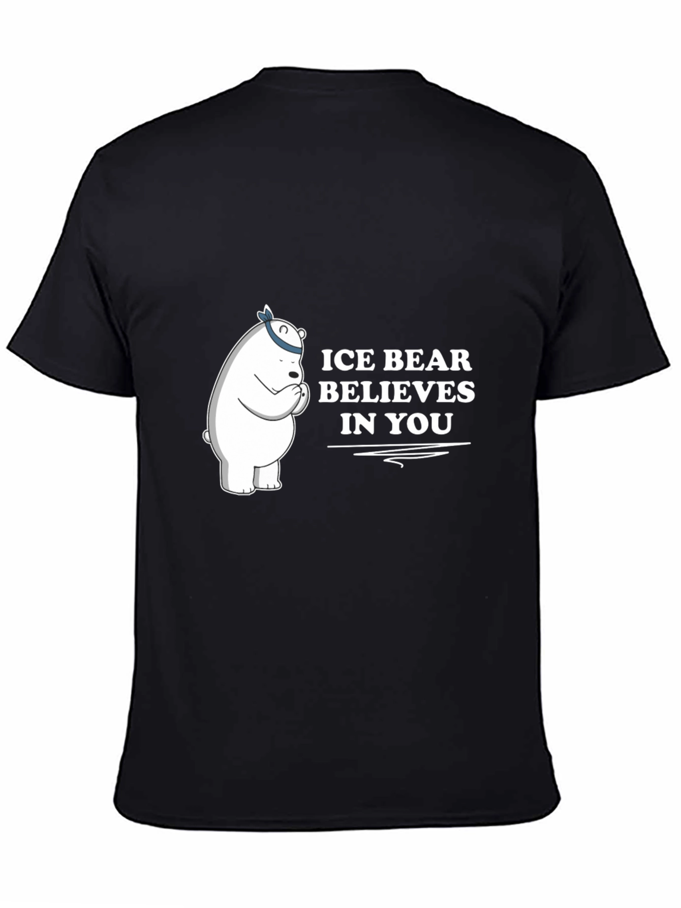 Ice Bear Believes In You Graphic Tee - Black